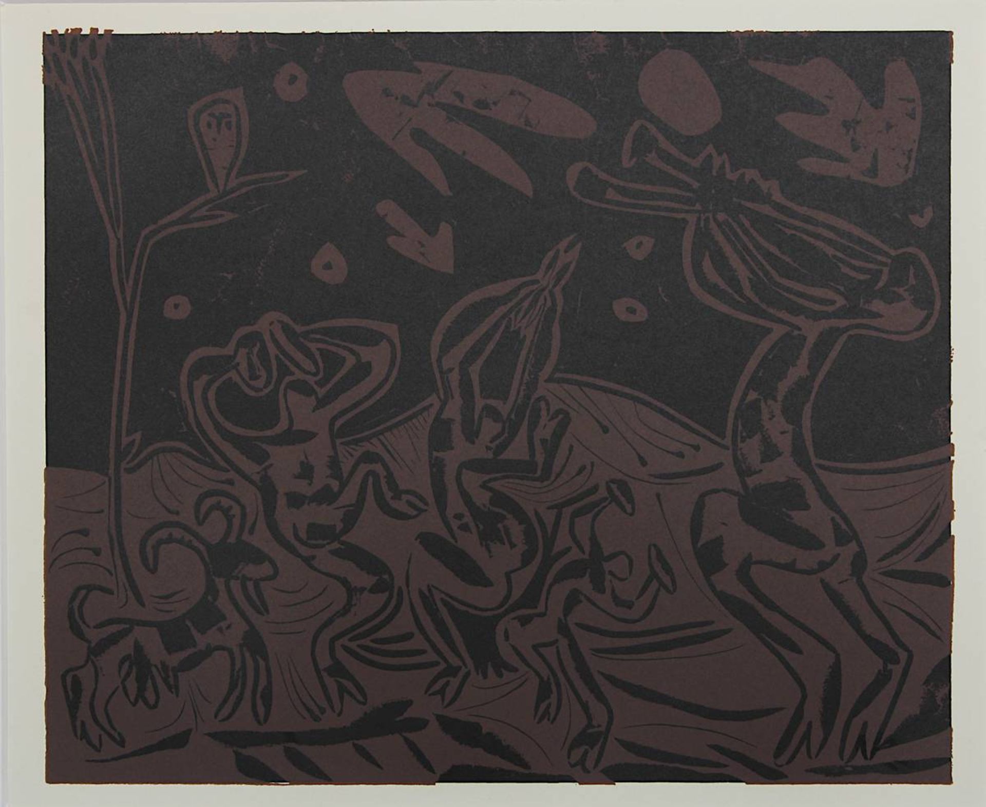 Picasso, Pablo Ruiz (Málaga 1881 - 1973 Mougins), drei Farblinolschnitte, Musiker, Spiel u. Tanz und - Bild 2 aus 4