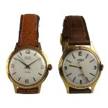 2 Herren-Armbanduhren Nappey und Hera Watch, Schweiz um 1960, Handaufzug: Hera Watch, vergoldetes