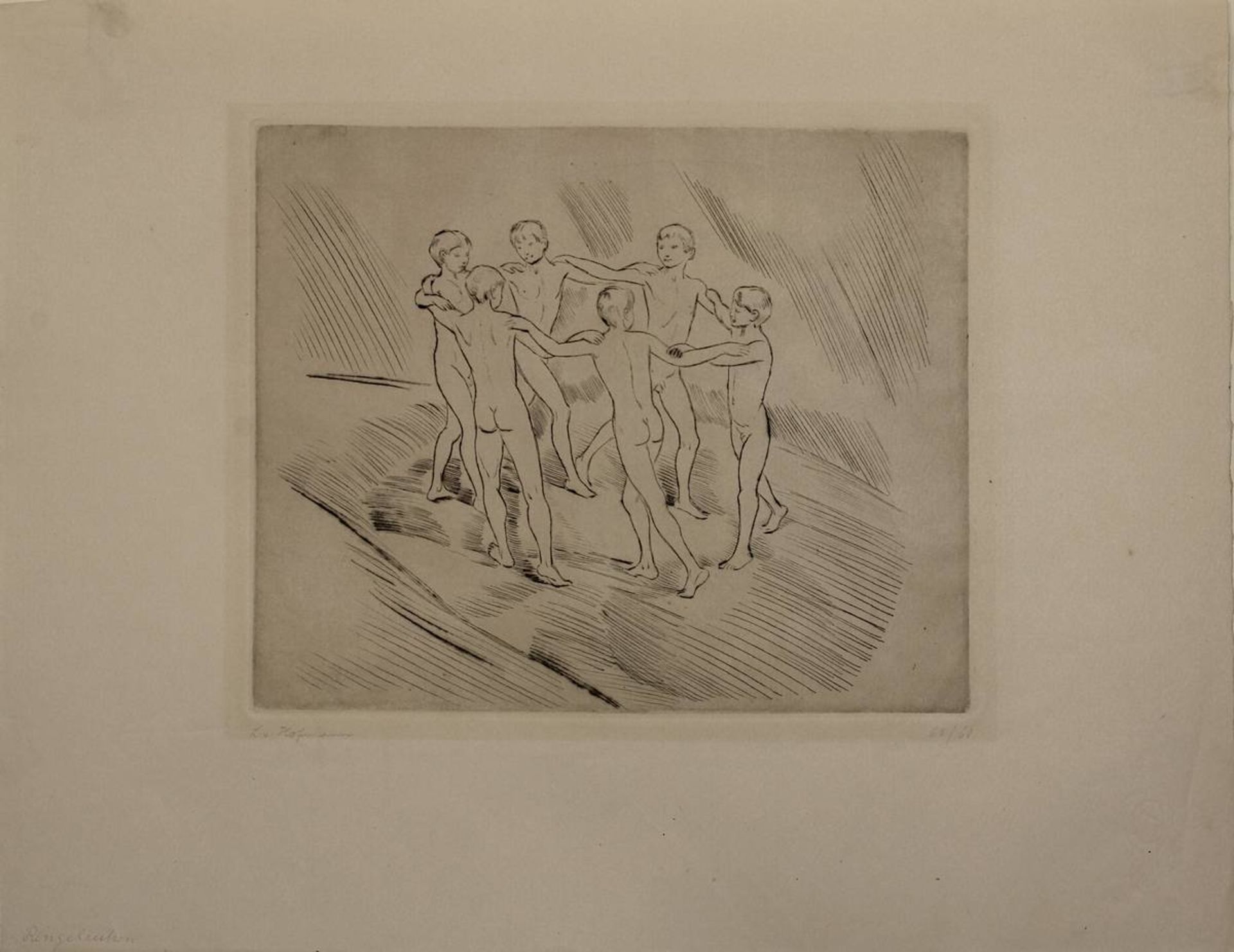 Hofmann, Ludwig von (Darmstadt 1861 - 1946 Pillnitz/Dresden), drei graphische Arbeiten: Badende an - Bild 4 aus 4
