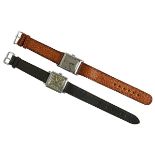Zwei Herrenarmbanduhren, Arls & Flora, 1950er Jahre, beide Uhren Handaufzug, Uhren steif,