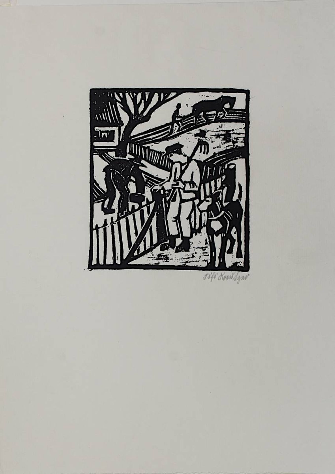 Kreutzer, Fifi auch Jansen Mathilde (Köln 1891 - 1977 Ruppichteroth-Broscheid), zwei Holzschnitte, - Bild 3 aus 3