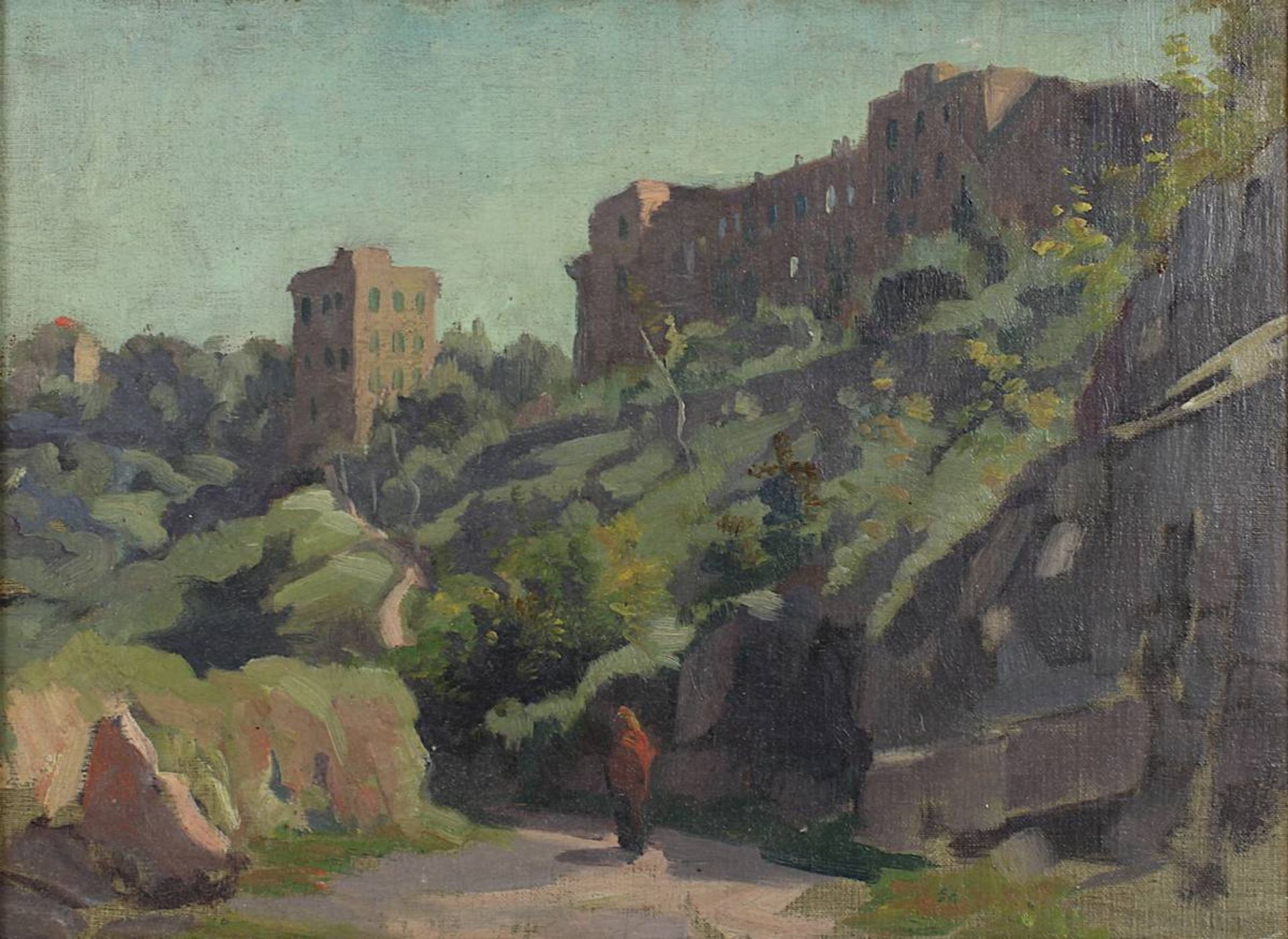 Ligtelijn, Evert-Jan (Amsterdam 1893 - 1975 Laren), Spanische Landschaft mit Schloss- bzw. - Bild 2 aus 3
