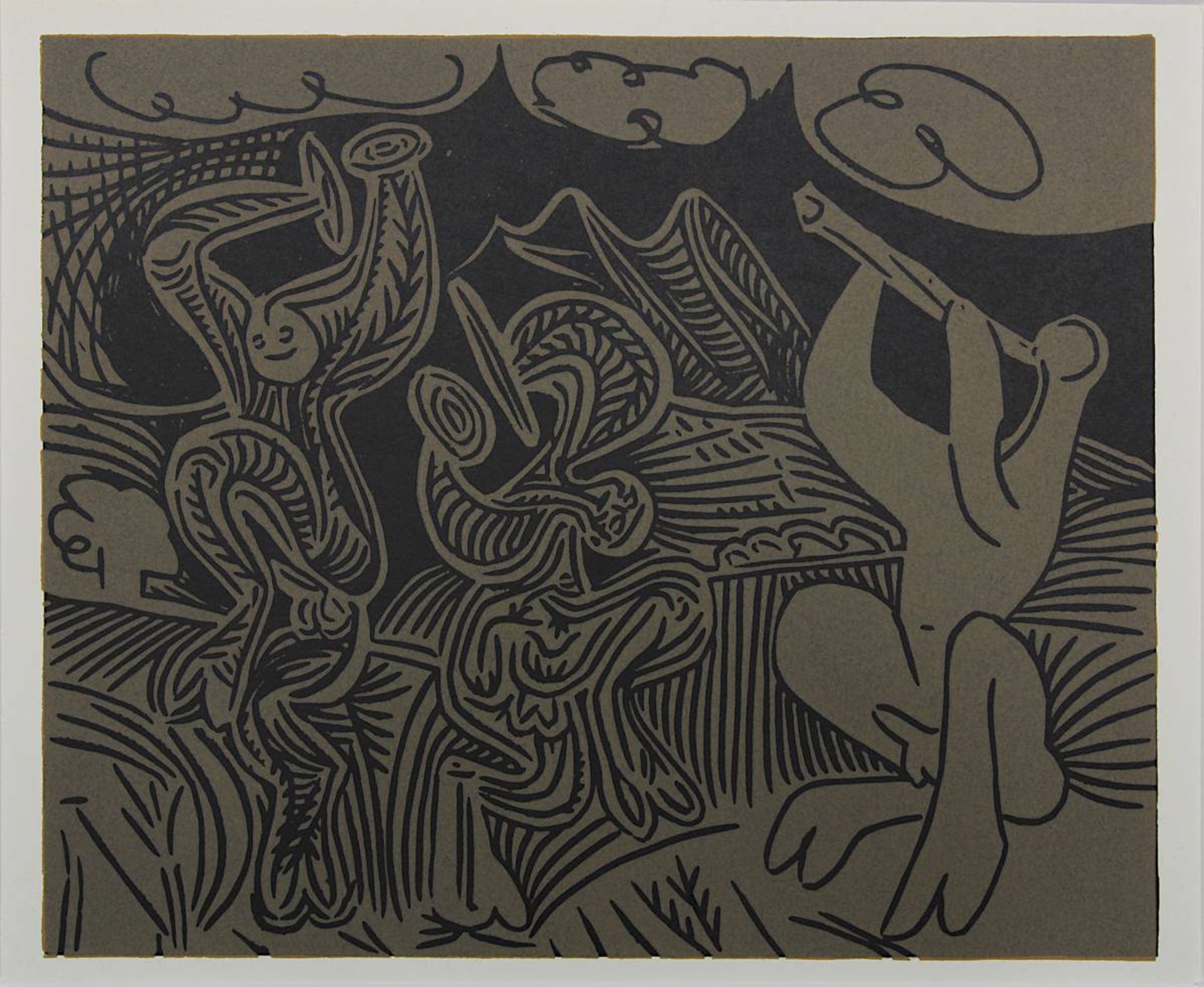 Picasso, Pablo Ruiz (Málaga 1881 - 1973 Mougins), drei Farblinolschnitte, Musiker, Spiel u. Tanz und - Image 3 of 4