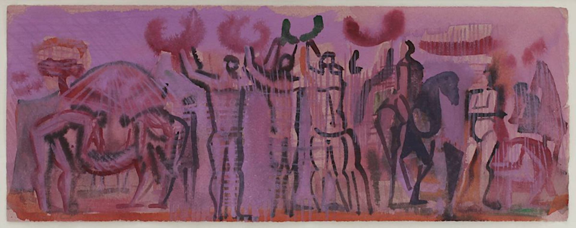 Frank, Edvard (Korschenbroich 1909 - 1972 Saarlouis) "Trierer Märtyrer", Aquarell, links u. re. unt. - Bild 2 aus 3