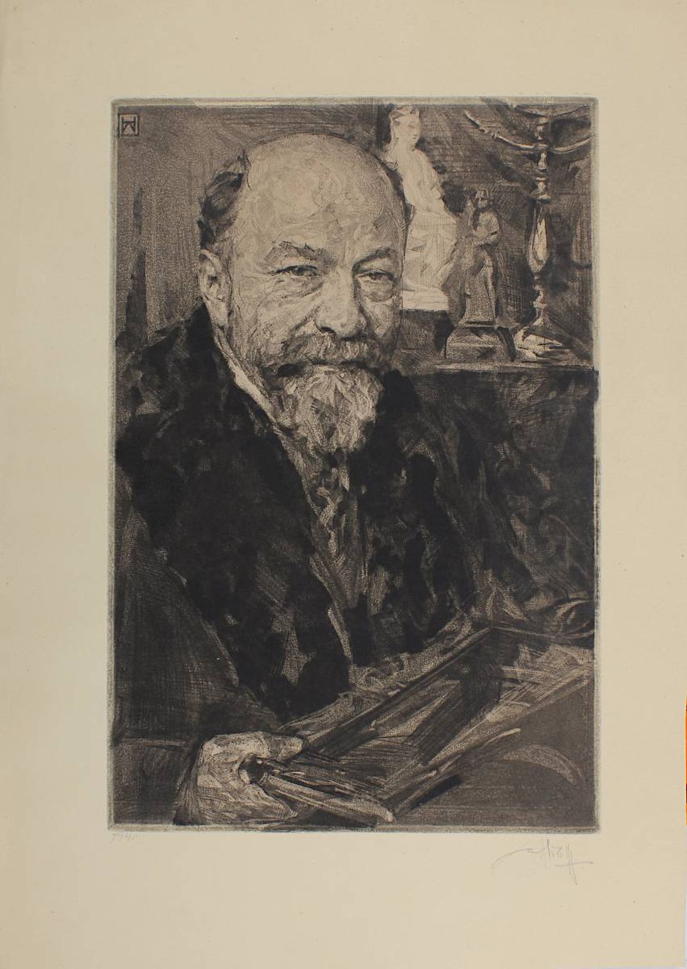 Wolff, Heinrich (Nimptsch 1875 - 1940 München), Porträt eines älteren Mannes, wohl Kunstsammler,