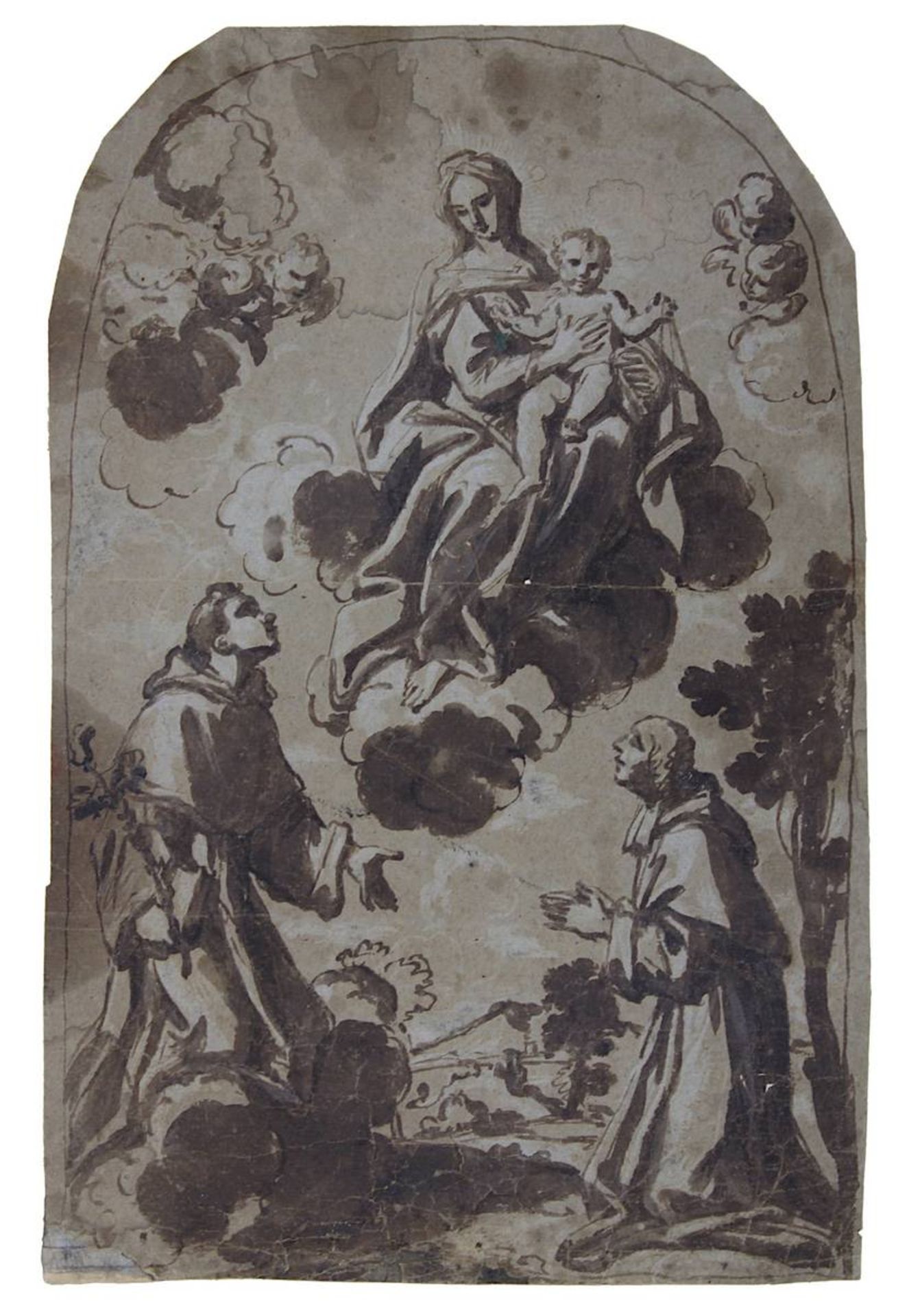 Palma d. Ä., Jacopo (Venedig ca. 1548 - 1628 Venedig), Umkreis bzw. Nachf., Die Madonna erscheint