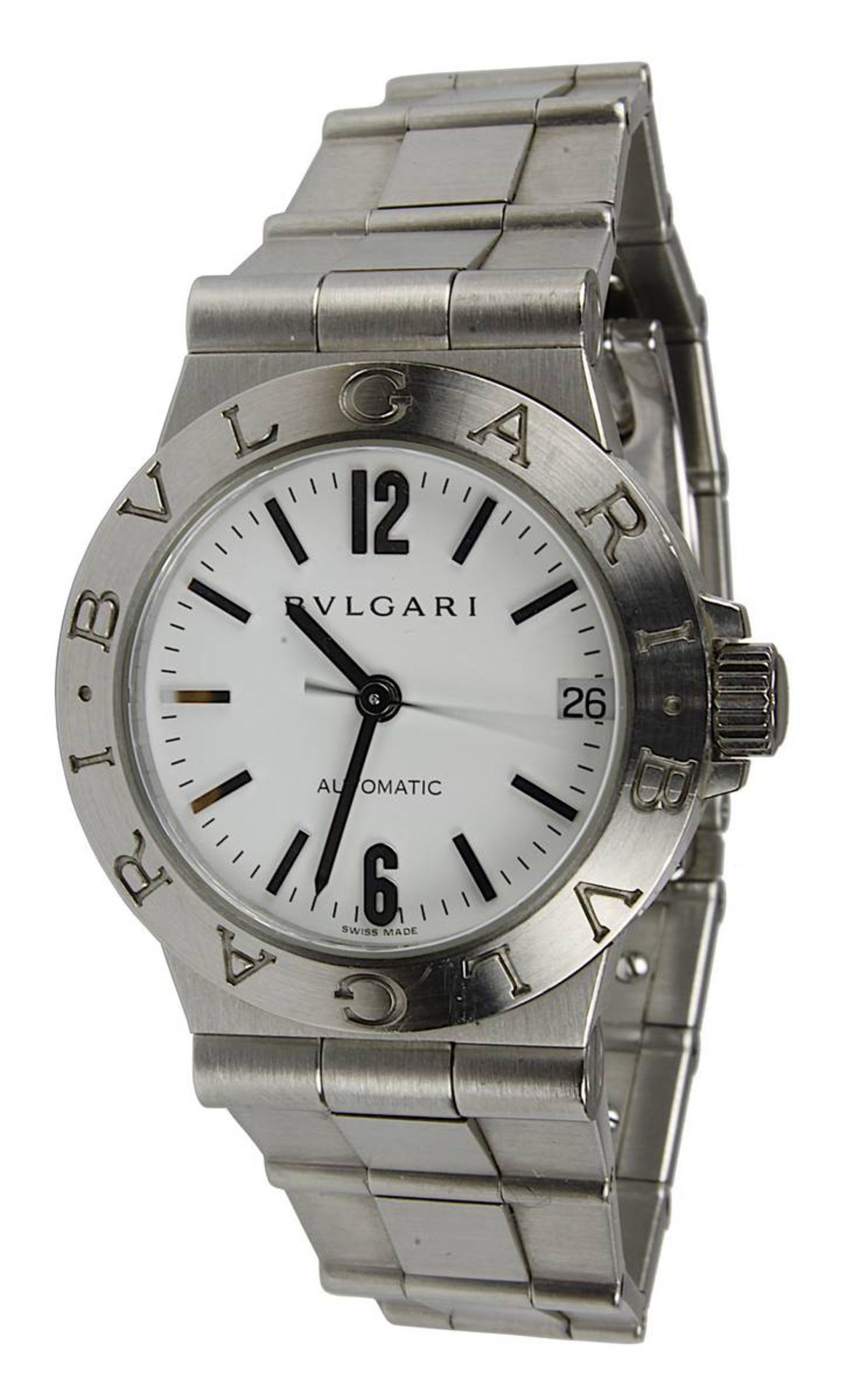Bvlgari Diagono Automatic Damen-Armbanduhr, Gehäuse und Armband Stahl, Gehäuse D 29 mm ohne Krone,
