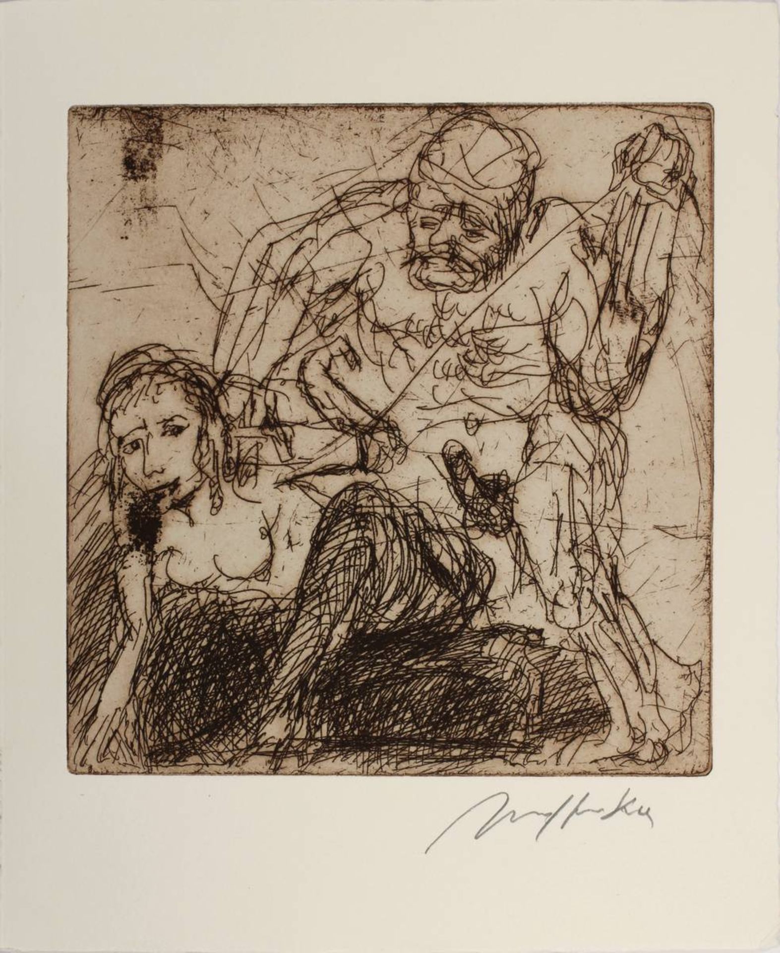 Hrdlicka, Alfred (Wien 1928 - 2009 Wien), Paar, erotische Darstellung, Radierung, am unt. Rand