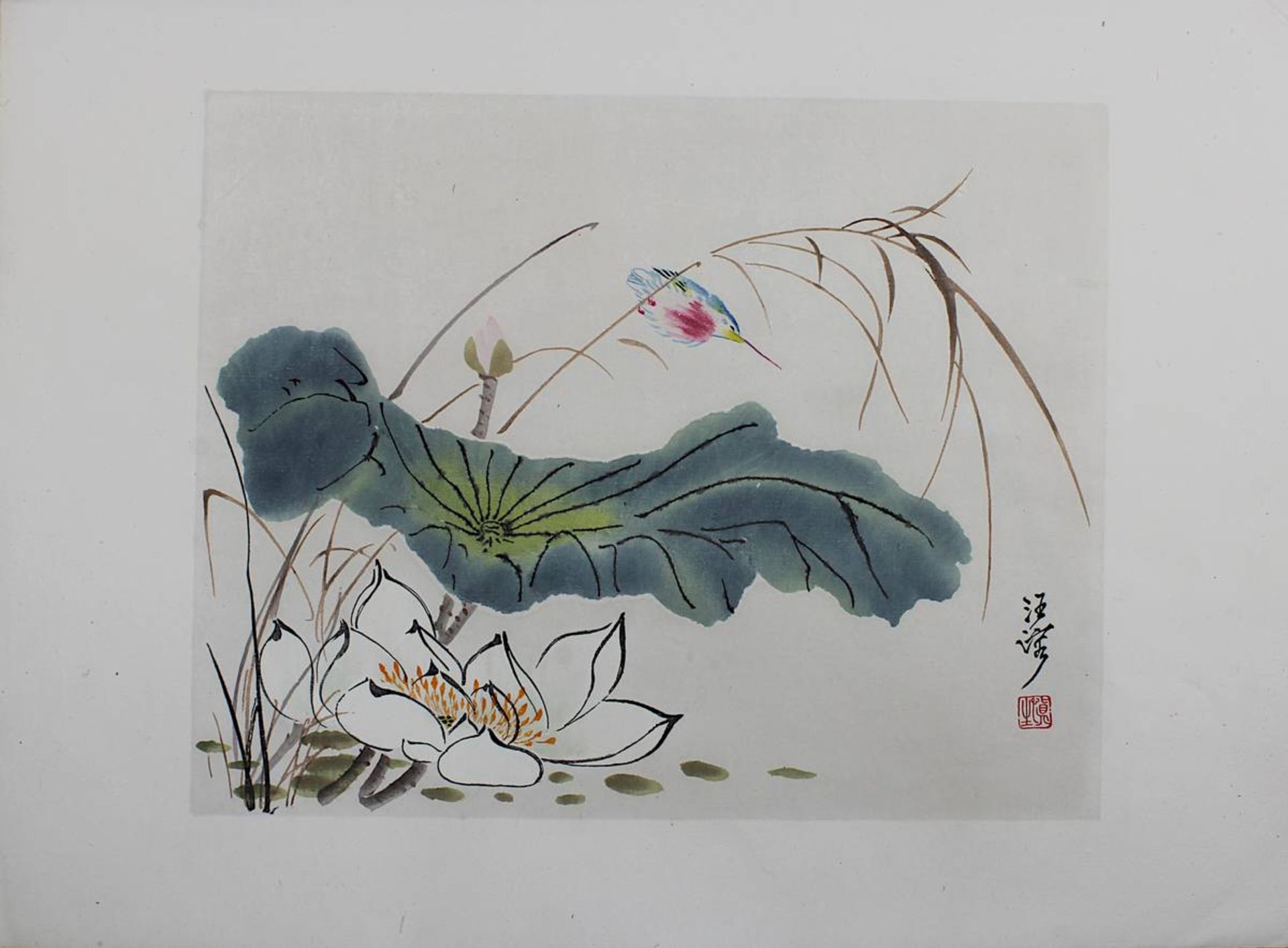11 Drucke nach japanischen Aquarellen, verschiedene Motive aus der Natur, Blattgröße 10 Blätter 43,5 - Bild 9 aus 12