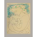 Picasso, Pablo Ruiz (Málaga 1881 - 1973 Mougins) "Maternite", Farblithographie, im Stein sign. u.