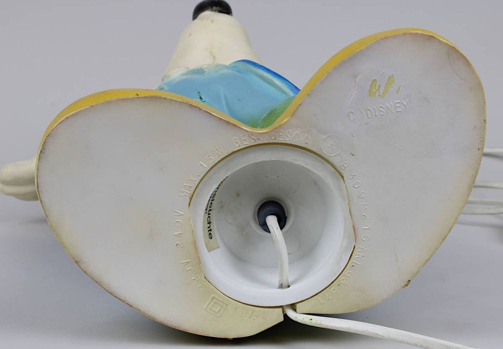 Micky-Maus-Lampe, Walt Disney 1960er Jahre, Kunststoff, Höhe 32 cm, Breite 29 cm, - Bild 2 aus 2