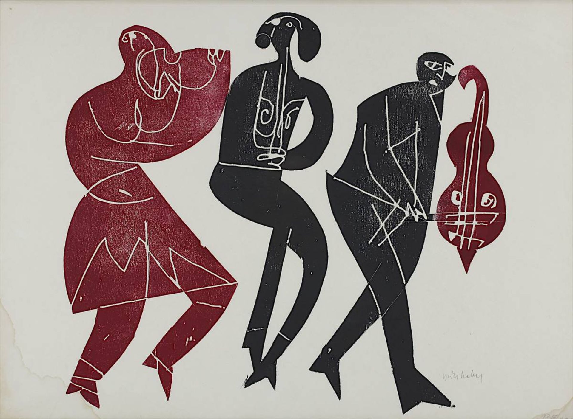 Grieshaber, Hap (Rot an der Rot 1909 - 1981 Eningen unter Achalm) "Musizierende (Drei - Bild 2 aus 3