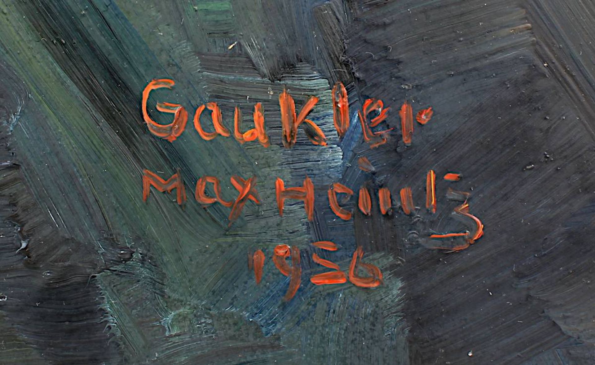 Heintz, Max (Gichenbach 1892 - 1960 Saarbrücken), "Gaukler", Öl auf Platte, re. unt. sign., dat. - Bild 3 aus 4