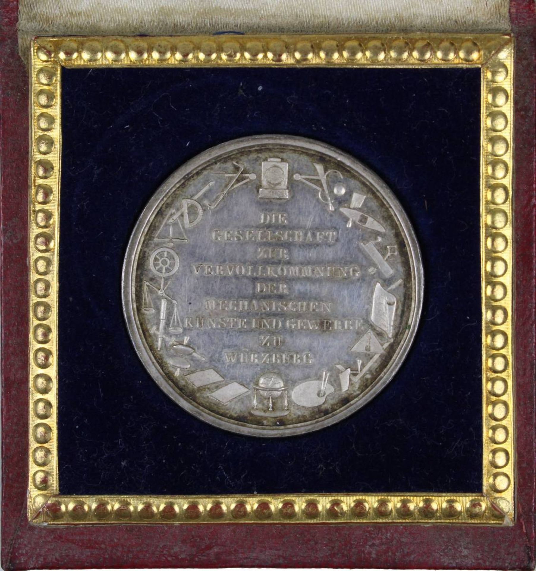 Würzburg Silbermedaille um 1857, Fleißprämie der Gesellschaft zur Vervollkommnung der mechanischen