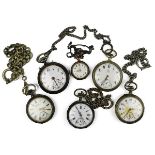 5 Herren-Taschenuhren und eine Damen-Taschenuhr, Ende 19. bis Anfang 20. Jh., alle mechanisches Werk