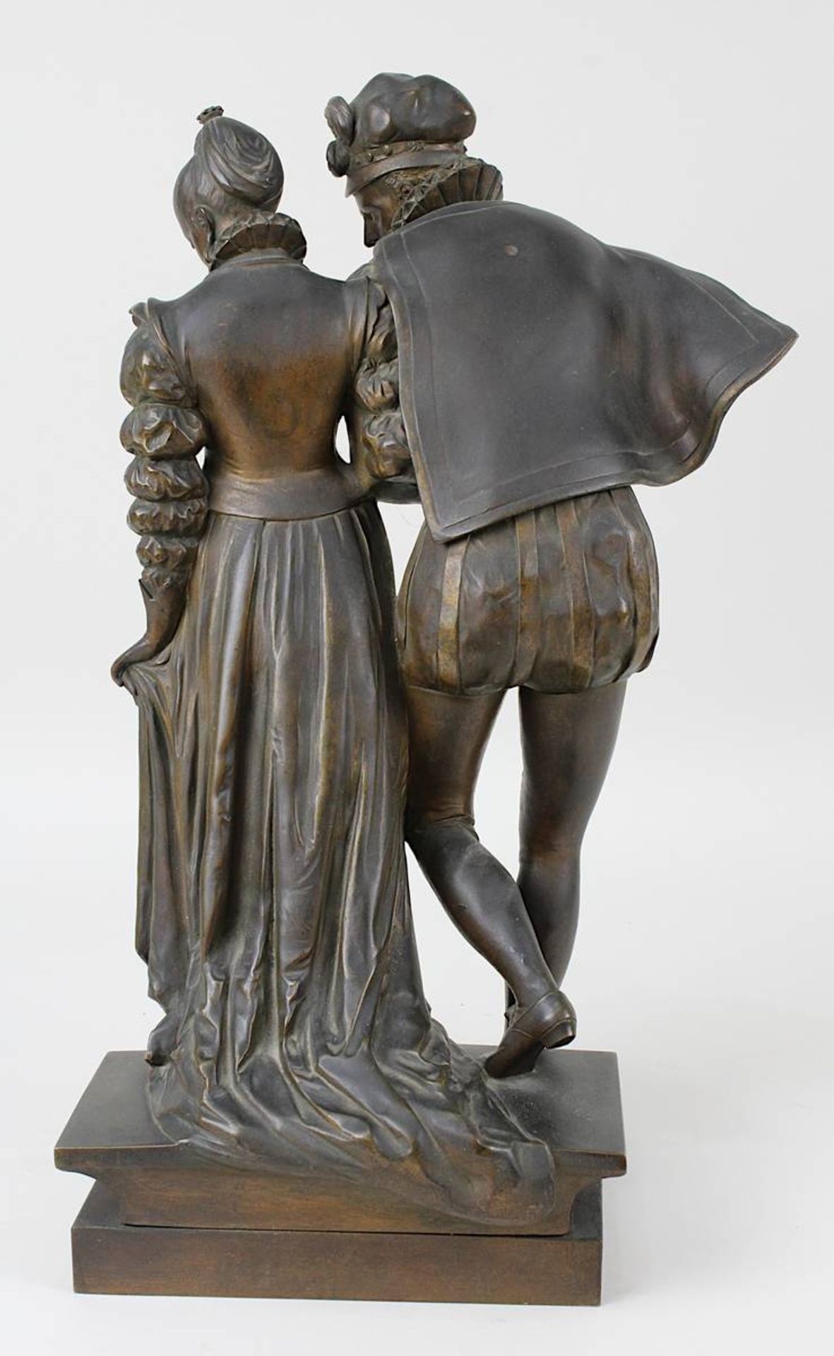 Skulpteur, Frankreich Ende 19. / Anfang 20. Jh., höfisches Paar in der Mode des ausgehenden 16. Jh., - Bild 3 aus 4