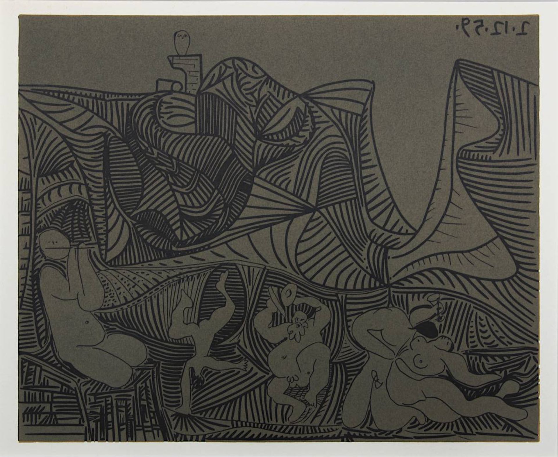 Picasso, Pablo Ruiz (Málaga 1881 - 1973 Mougins), drei Farblinolschnitte, Musiker, Spiel u. Tanz und - Image 4 of 4