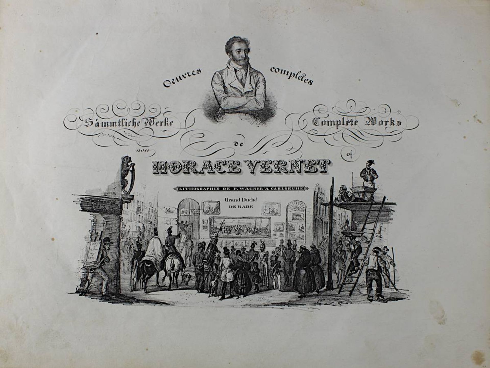 Vernet, Horace, Oeuvres Completes, Karlsruhe o. J. (ca. 1840), Tafelband mit 70 Lithographien und