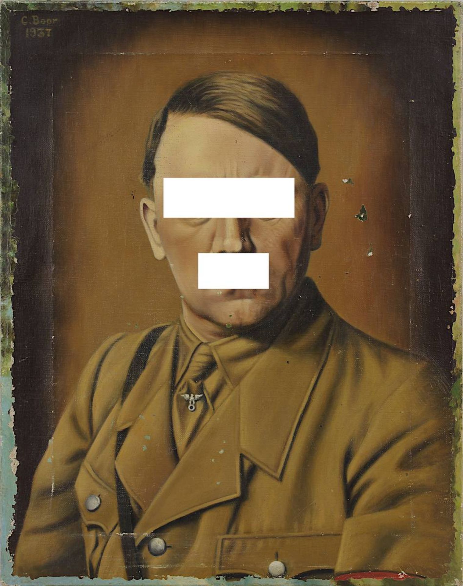 Boor, C (deutscher Maler), Deutsches Reich 1933 - 1945, Porträt Adolf Hitler als Schulterstück, Öl