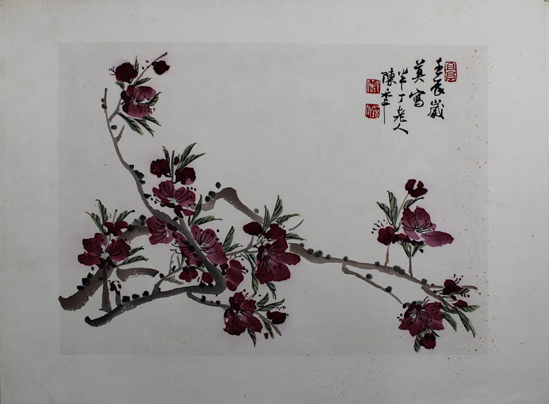 11 Drucke nach japanischen Aquarellen, verschiedene Motive aus der Natur, Blattgröße 10 Blätter 43,5 - Bild 11 aus 12