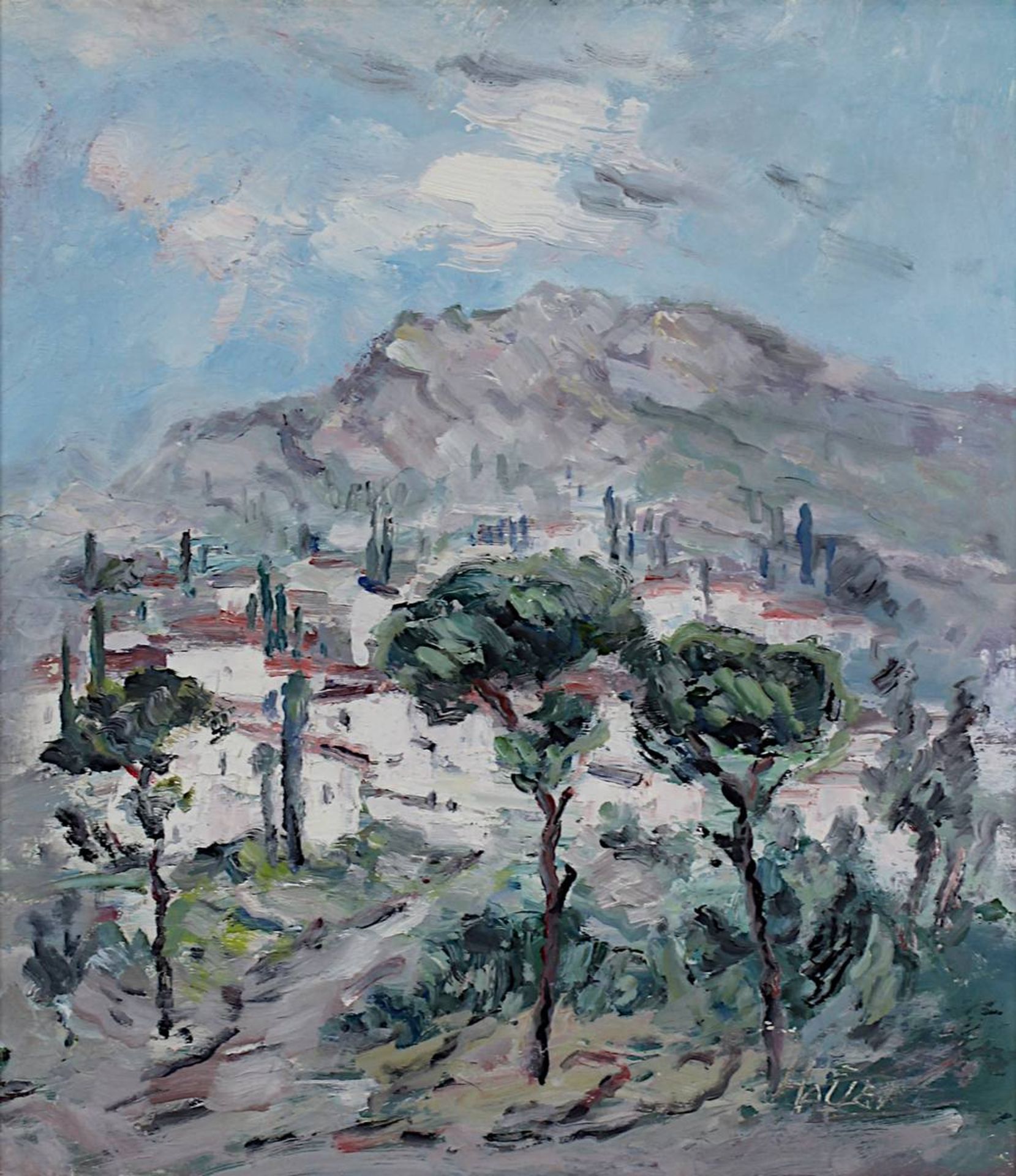 Lauer, Heinrich Maria (Saarbrücken 1924 - 2014 Saarbrücken), Landschaft in der Provence, re. u. - Bild 2 aus 3
