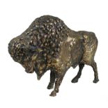 Schröder, Hans (Saarbrücken 1930 - 2010 Saarbrücken), stehender Bison, Bronze, mit goldener