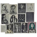 Picasso, Pablo (Malaga 1881 - 1973 Mougins), 12 Farblithographien nach Picasso, jew. rücks. mit