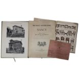 Zwei Mappen bzw. Hefte zu Architektur bzw. Kunst, um 1900: "Nouvelles Constructions de Nancy -