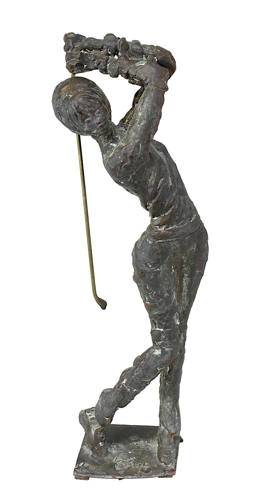Schröder, Hans (Saarbrücken 1930 - 2010 Saarbrücken), Golfspielerin, Bronzefigur in bewegter