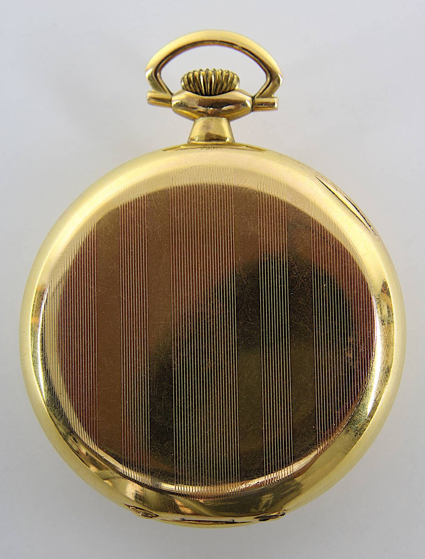 Herrentaschenuhr Ultra, Frankreich M. 20. Jh., Gehäuse vergoldet, Rückdeckel mit Streifendekor, - Image 5 of 5