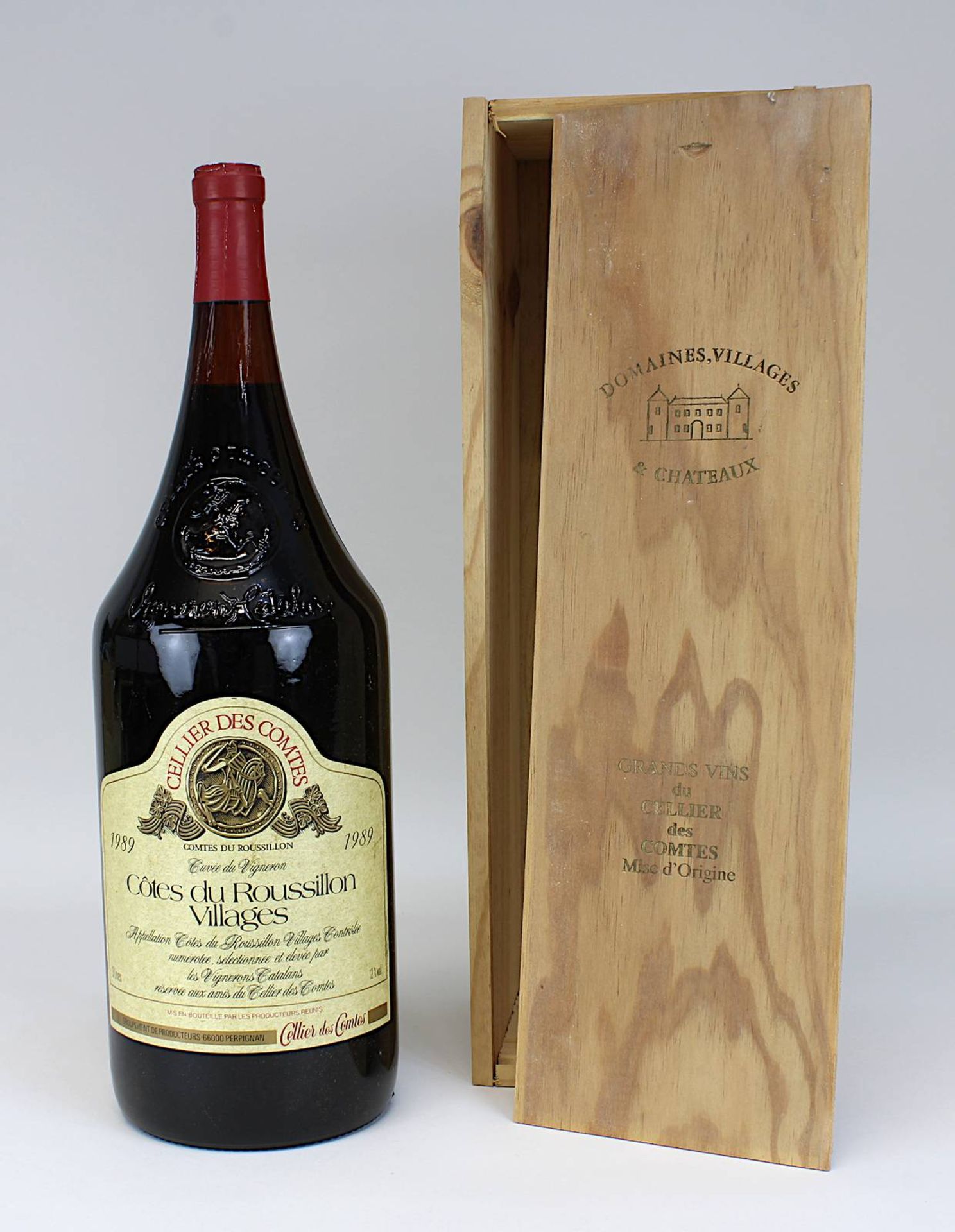 Eine Flasche 1989er Côtes du Roussillon Villages, Cellier des Comtes, Perpignan, gute Füllhöhe, 3