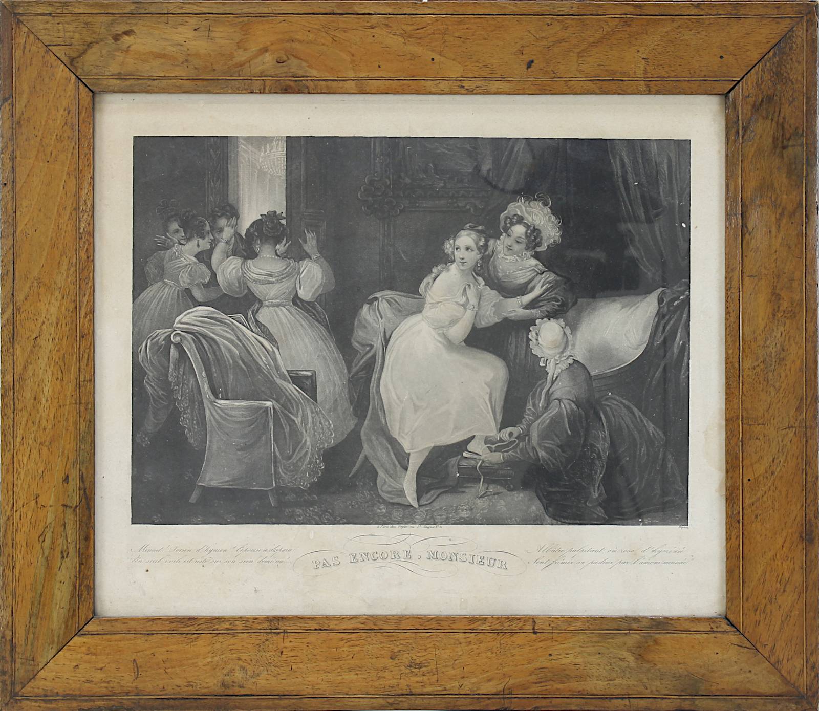 Drei Stiche in Biedermeierrahmen, gesellschaftliche Szenen, darunter Carl August von Sachsen - Image 3 of 7