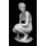 Rosenthal Porzellanfigur "Die Hockende", Entwurf Fritz Klimsch 1936, ausgeformt 1950er Jahre,