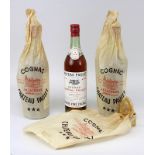 Drei Flaschen Cognac, 1960er Jahre, Chateau Paulet, J. Maurice Lacroux Jarnac, Füllhöhe: obere