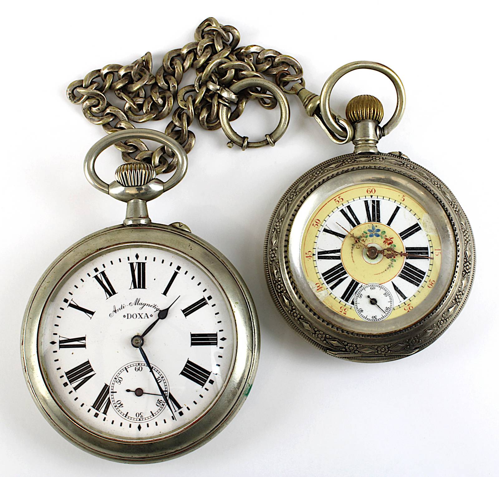 Zwei große Taschenuhren, Schweiz bzw. Frankreich Anfang 20. Jh., jeweils mechanisches Werk,