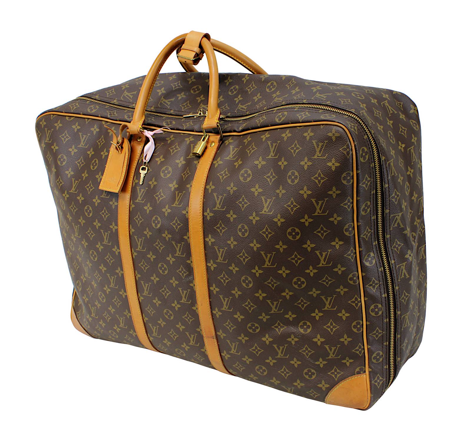 Louis Vuitton Koffer Satellite 65 Monogram Canvas mit Lederdetails, mehrfach gemarkt, goldfarbene