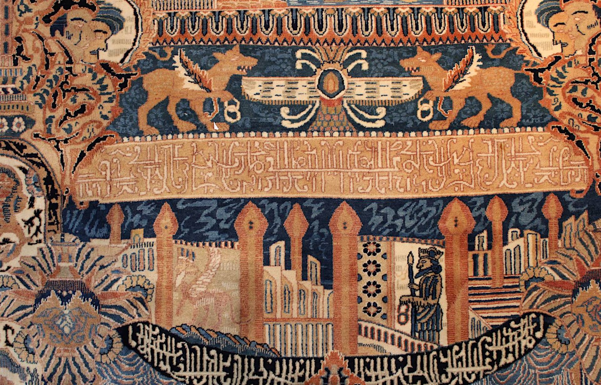 Ausgefallener großer Kaschmar-Teppich, Persien 2. H. 20. Jh., aufwendig gearbeitet, sehr gute - Image 6 of 16