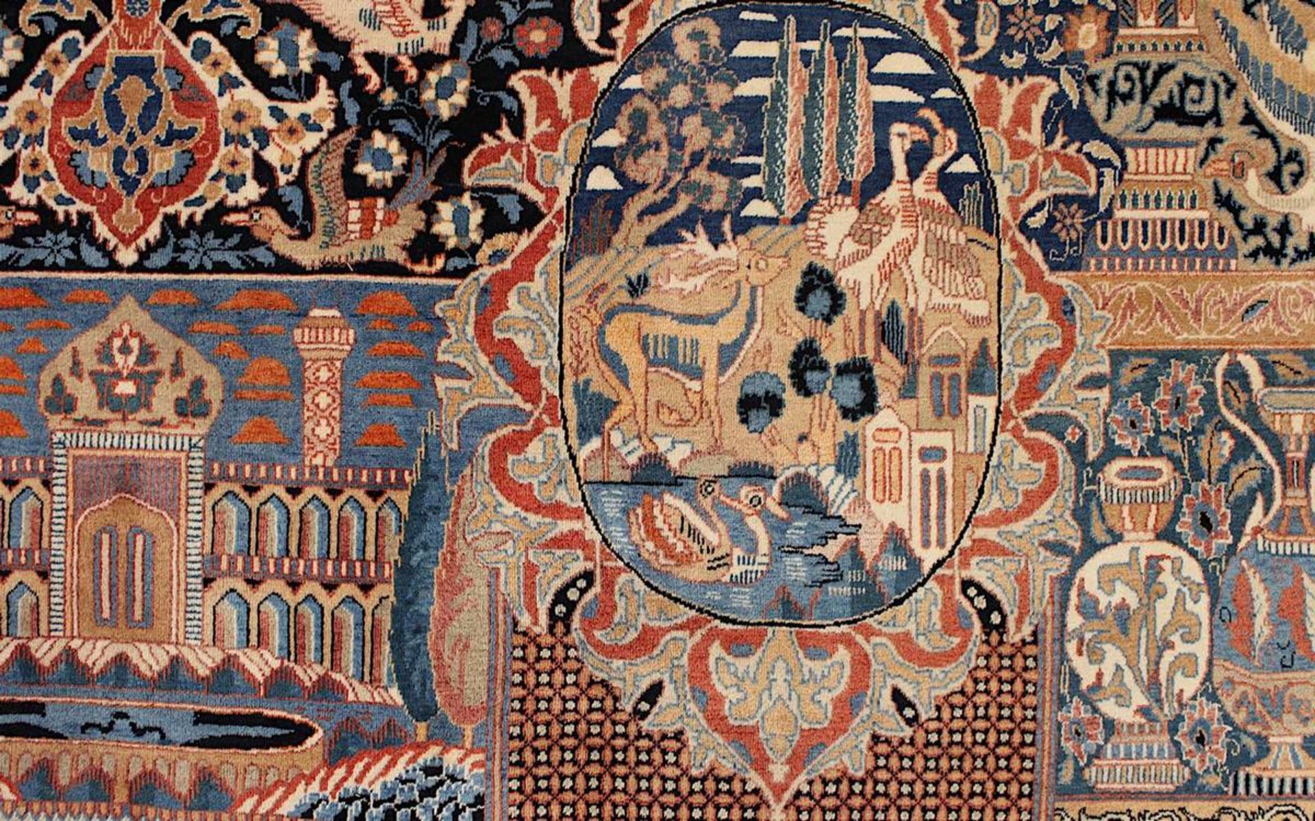 Ausgefallener großer Kaschmar-Teppich, Persien 2. H. 20. Jh., aufwendig gearbeitet, sehr gute - Image 8 of 16