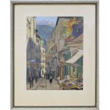 Weil, Otto (Friedrichsthal 1884 - 1929 Saarbrücken), Altstadtgasse in Hall in Tirol, Gouache,