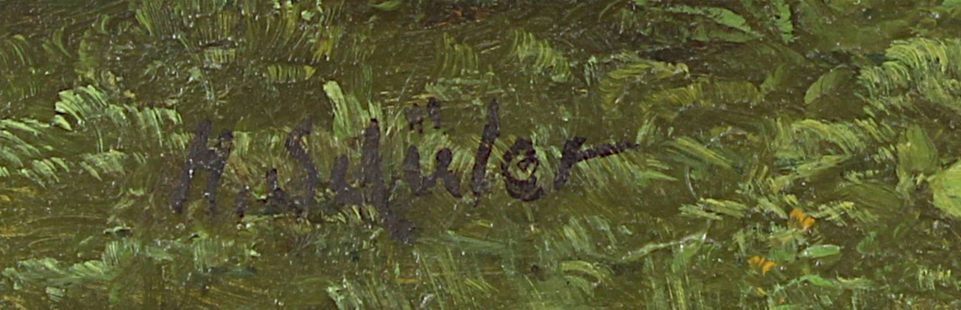 Schüler, H., Maler, 1. Drittel 20. Jh., zwei Arbeiten, jeweils Öl auf Holz, je 24,5 x 16,5 cm: Motiv - Bild 4 aus 7