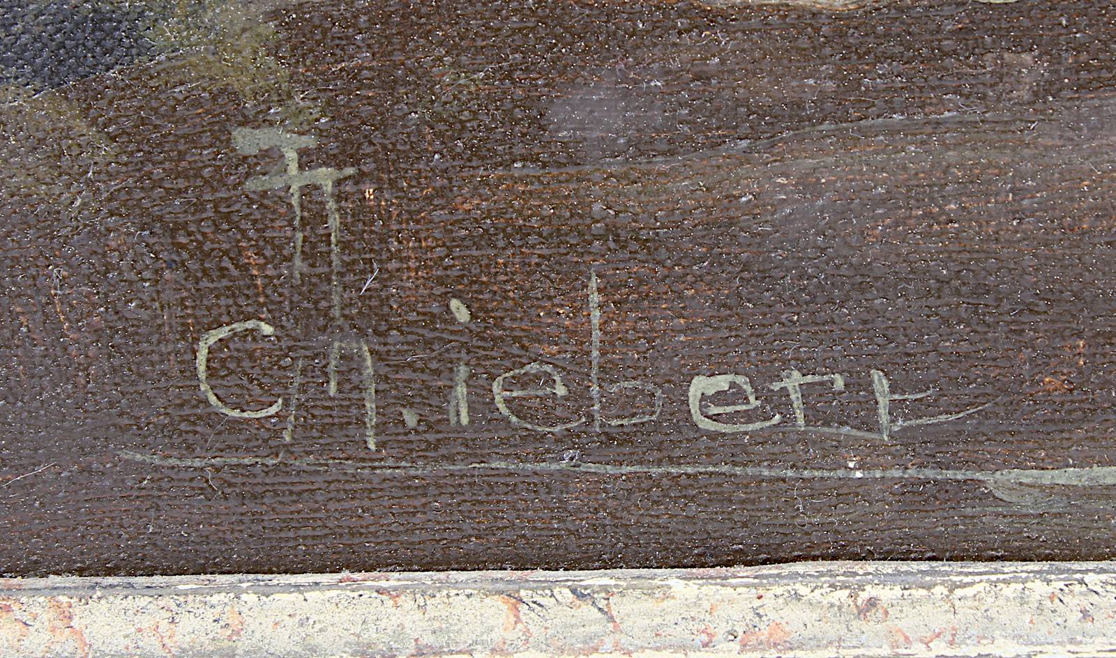 Thieberl, Ch. (Pferdemaler, 1930-1950), Parforcejagd, Öl/Lwd., li. unt. signiert, 60 x 81 cm, - Image 3 of 3