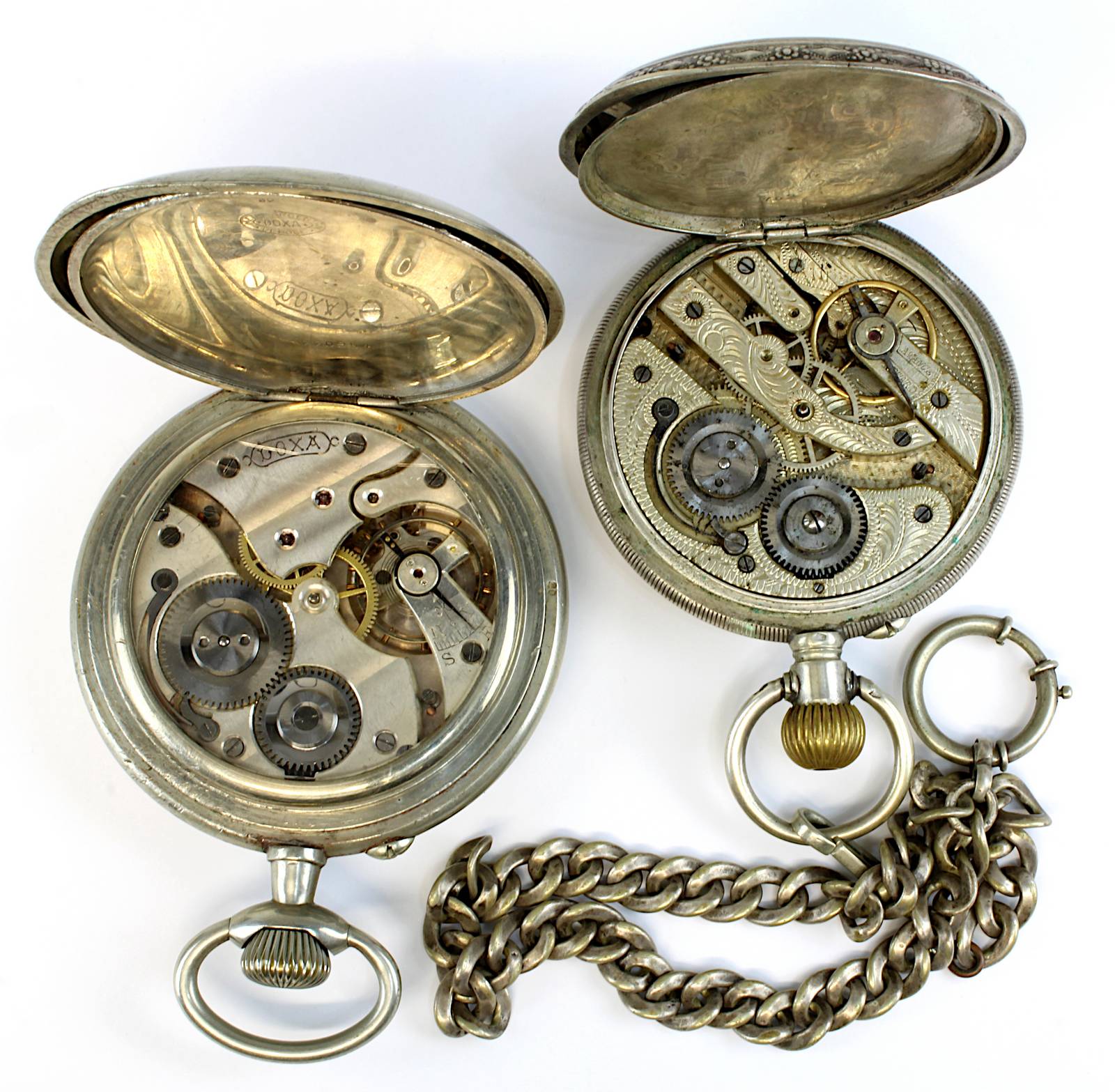 Zwei große Taschenuhren, Schweiz bzw. Frankreich Anfang 20. Jh., jeweils mechanisches Werk, - Image 2 of 2