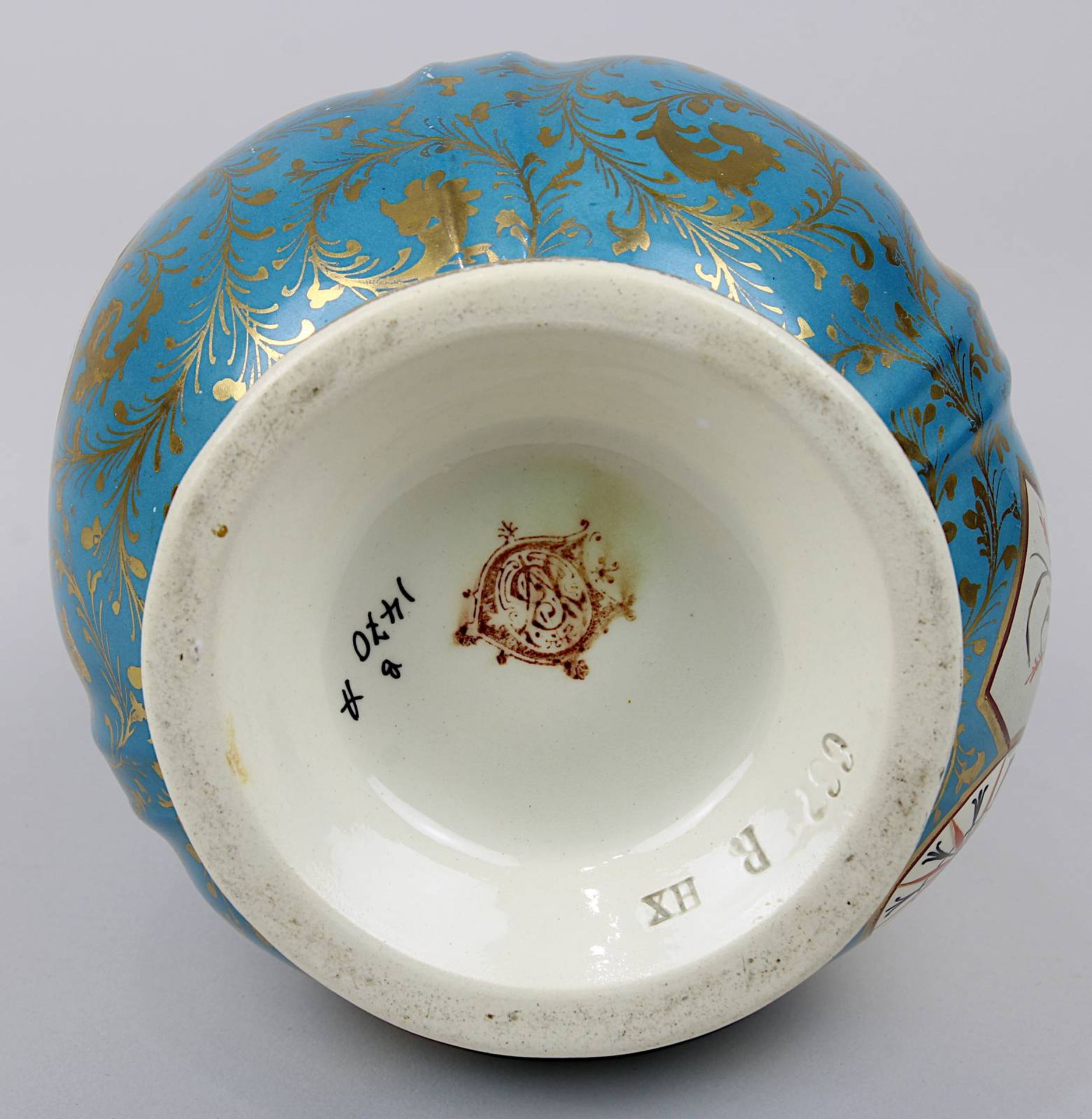 Keramikvase von Villeroy & Boch Dresden im japanischem Stil, Keramik, heller Scherben, auf Wandung - Bild 5 aus 5