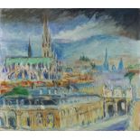 Rubert, Victor (Sélestat 1895 - 1979), Straßburg mit Münster um 1950, expressive Darstellung