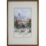 Monogrammist LS, Bordighera, Aquarell 1897, re. u. monogrammiert und datiert (18)97, 24,5 x 14 cm (