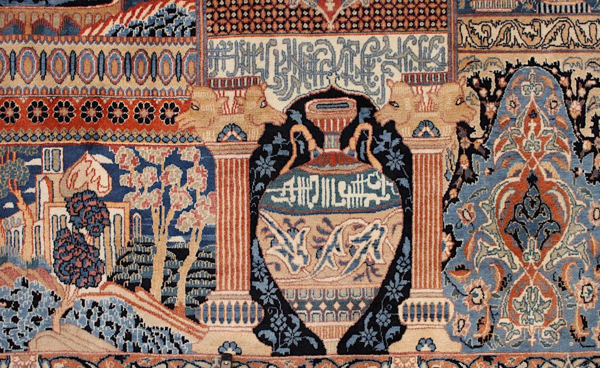 Ausgefallener großer Kaschmar-Teppich, Persien 2. H. 20. Jh., aufwendig gearbeitet, sehr gute - Image 9 of 16