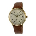 Omega De Ville Herren-Armbanduhr, Automatic, Schweiz um 1970, Gehäuse aus 585er Gelbgold, D 35 mm,