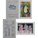 Fürst, Albert (Homburg 1920 - 2014 Düsseldorf) "Atta Troll", Mappe mit vier Farbradierungen, jeweils