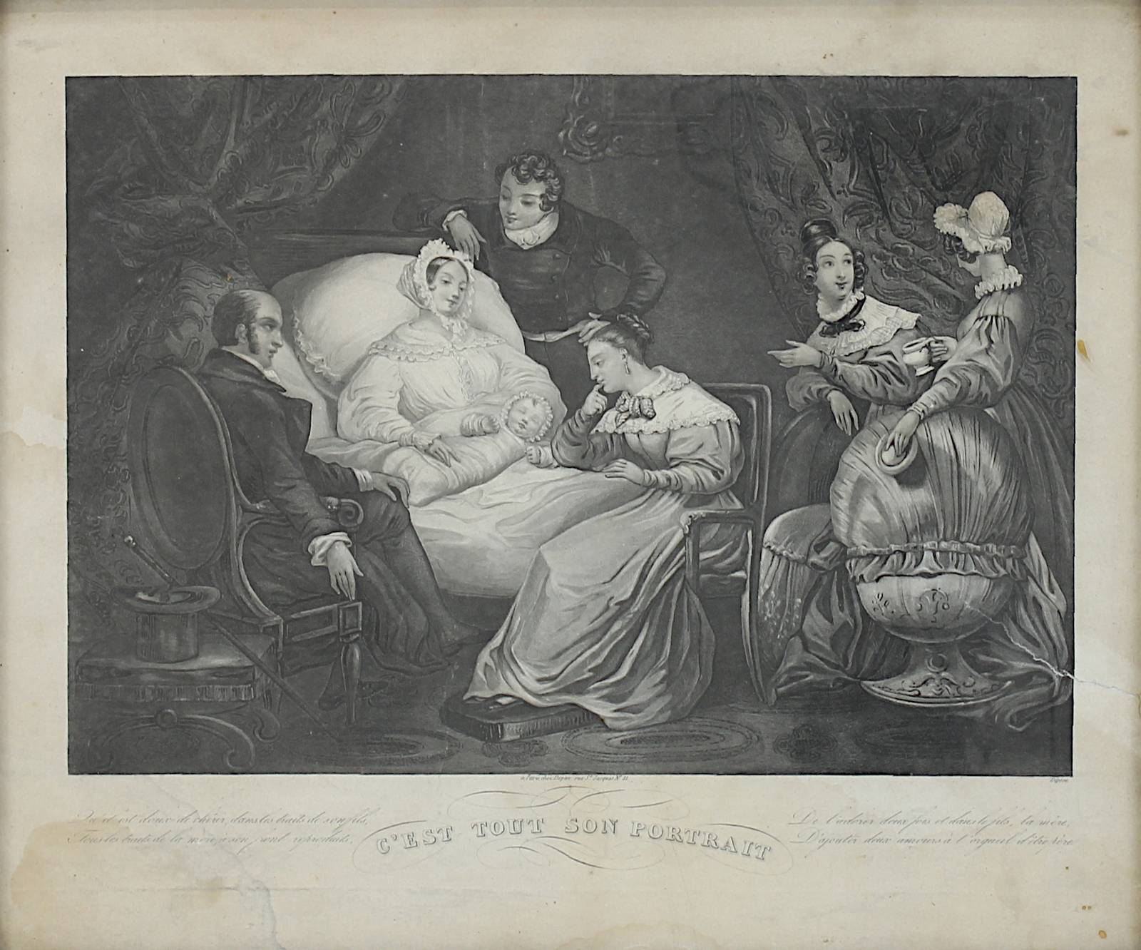 Drei Stiche in Biedermeierrahmen, gesellschaftliche Szenen, darunter Carl August von Sachsen - Image 7 of 7