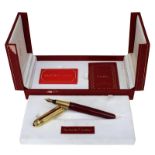 Pasha de Cartier Füllfederhalter, Fountain Pen Stylo rare Edition 1987, Laque de Chine und 18 Kt.